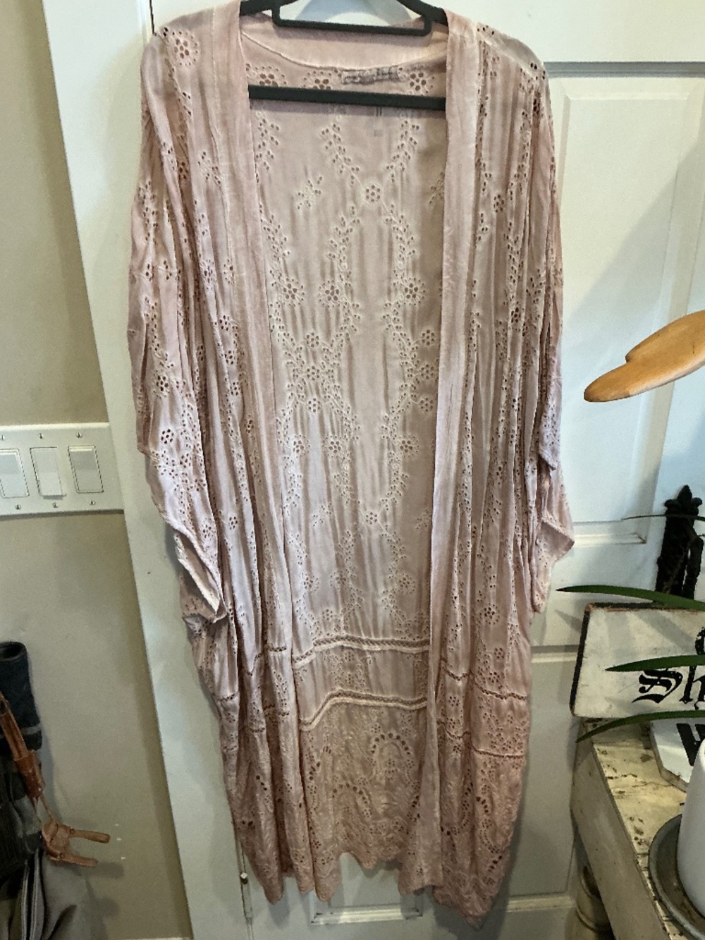 Young Fabulous and Broke kimono in a stonewashed pink!  One size fits most